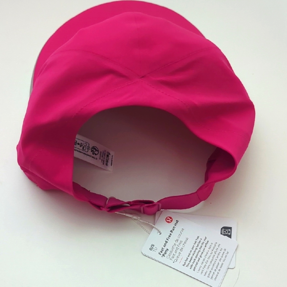Lululemon Fast And Free Run Hat Ponytail Passionate Pink